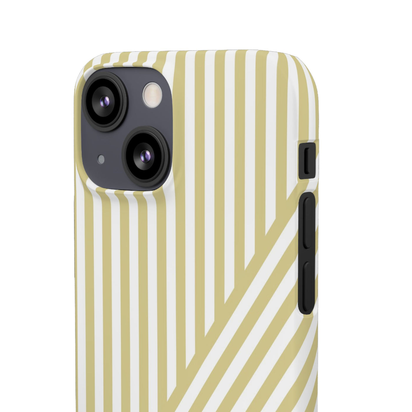 Aesthetic Yellow Beige Stripes Cute Phone Case Sleek Snap - For iPhone 17 Pro Max iPhone 16 Pro iPhone 15 Iphone 14 Plus 13 Pro 12 11 10 Gift