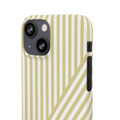 Aesthetic Yellow Beige Stripes Cute Phone Case Sleek Snap - For iPhone 17 Pro Max iPhone 16 Pro iPhone 15 Iphone 14 Plus 13 Pro 12 11 10 Gift
