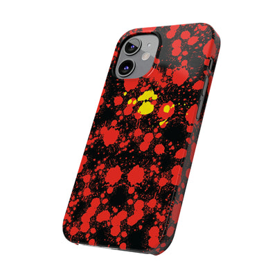 Slim Cute iPhone Cases - | iPhone 15 Case | iPhone 15 Pro Max Case, Iphone 14 Case, Iphone 14 Pro Max, Iphone 13, Red Yellow Paint Splash