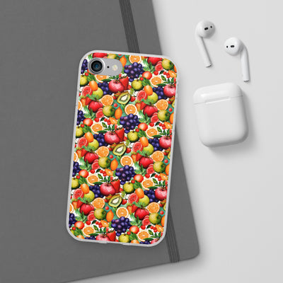 Cute Flexi Phone Cases, Summer Fruit Mix, Compatible with Samsung Galaxy S23, Samsung S22, Samsung S21, Samsung S20, Galaxy S20 Ultra