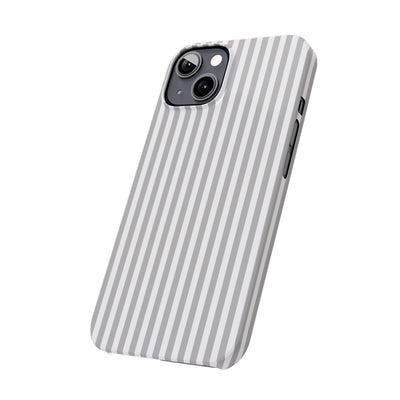 Slim Light Grey Striped Cute Phone Case for Iphone 16 - | iPhone 15 Pro Max Case | iPhone 14 Case Iphone 13 12 11 10 9 8 7 Gift for Her - Studio40ParkLane