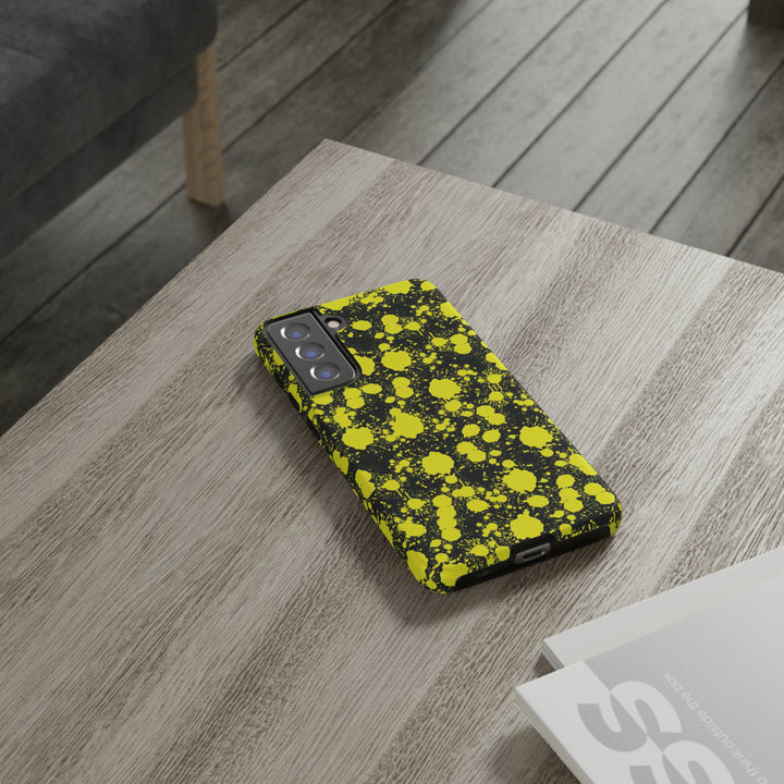 Cute Samsung Phone Case | Aesthetic Samsung Phone Case | Paint Splash Yellow Black | Galaxy S23, S22, S21, S20 | Luxury Double Layer | Cool - Studio40ParkLane