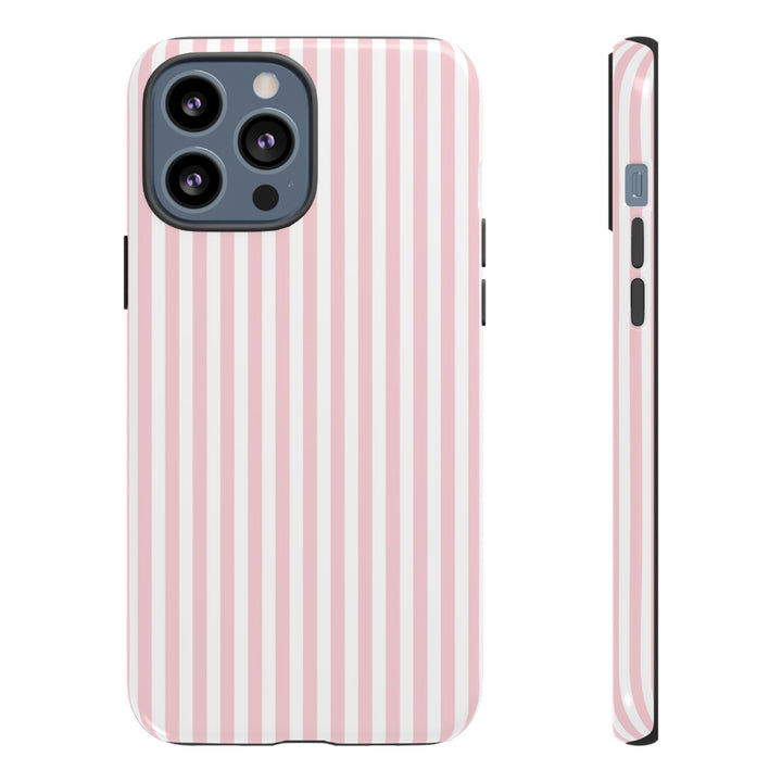Tough Premium Sweet Pink Stripes Phone Case Gift for Her - For Apple iPhone 16 Pro Max 16e iPhone 15 Pro iPhone Iphone 14 Plus 13 Pro 12 SE XR - Studio40ParkLane