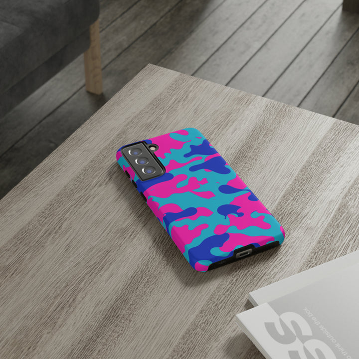 Cute Samsung Phone Case | Aesthetic Samsung Phone Case | Galaxy S23, S22, S21, S20 | Blue Pink Camouflage, Protective Phone Case - Studio40ParkLane
