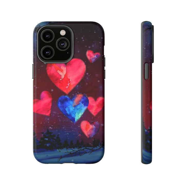 Cute IPhone Case | Rising Heart Love Night, iPhone 15 Case | iPhone 15 Pro Case, Iphone 14 Case, Iphone 14 Pro Max Case, Iphone 13 Case - Studio40ParkLane