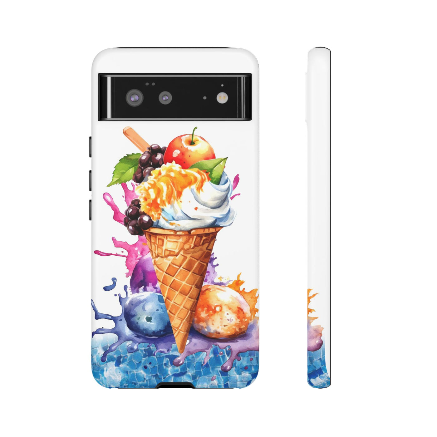 Impact Resistant, Summer Ice Cream Cone, Cute Phone Cases for Samsung S24, S23, S22, S21, IPhone 15 pro Iphone 14 pro Iphone 13 IPhone 12 Iphone 11