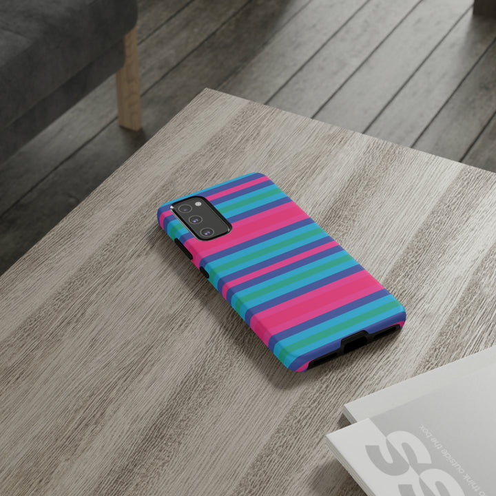 Cute Samsung Phone Case | Aesthetic Samsung Phone Case | Stripes Blue Pink | Galaxy S23, S22, S21, S20 | Luxury Double Layer | Cool - Studio40ParkLane