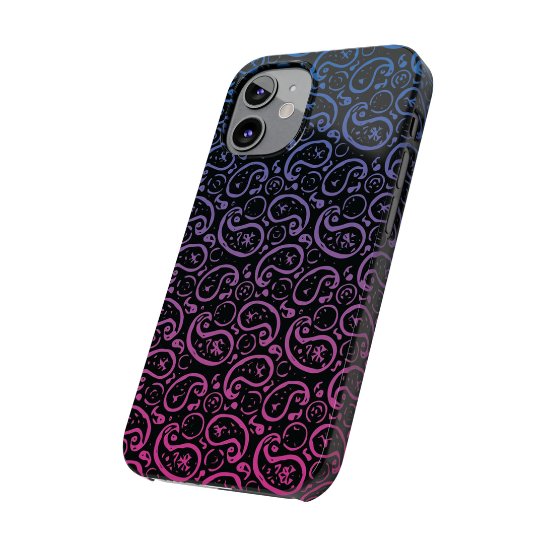 Slim Cute Phone Cases for Iphone - | iPhone 15 Case | iPhone 15 Pro Max Case, Iphone 14 Case, Iphone 14 Pro Max, Iphone 13, Paisley Blue Pink Black - Studio40ParkLane