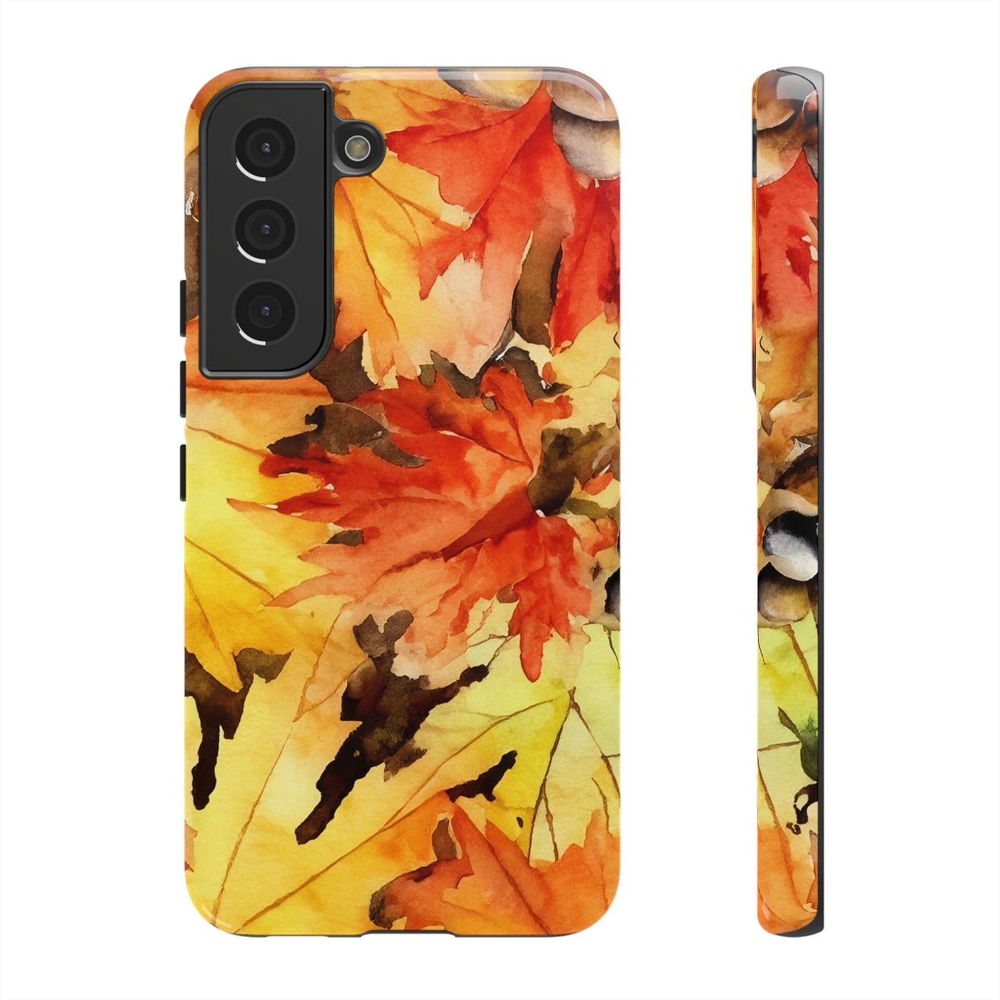 Impact Resistant, Fall Leaves, Cute Phone Cases for Samsung S24, S23, S22, S21, IPhone 15 pro Iphone 14 pro Iphone 13 IPhone 12 Iphone 11