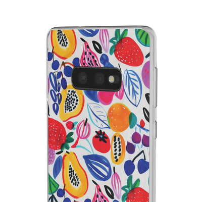 Cute Flexi Samsung Phone Cases, Summer Fruits Cocktail Galaxy S23 Phone Case, Samsung S22 Case, Samsung S21 Case, S20 Plus