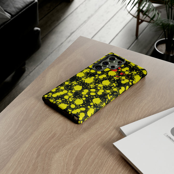 Cute Samsung Phone Case | Aesthetic Samsung Phone Case | Paint Splash Yellow Black | Galaxy S23, S22, S21, S20 | Luxury Double Layer | Cool - Studio40ParkLane