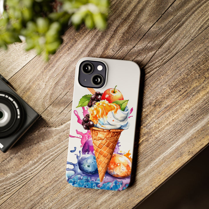 Slim Summer Ice Cream Cone Slim Cute Phone Cases for Iphone | iPhone 15 Case | iPhone 15 Pro Max Case, Iphone 14, Iphone 14 Pro Max, Iphone 13 - Studio40ParkLane