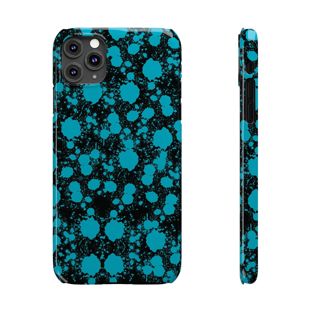 Slim Cute Phone Cases for Iphone - | iPhone 15 Case | iPhone 15 Pro Max Case, Iphone 14 Case, Iphone 14 Pro Max, Iphone 13, Blue Paint Blots Splash - Studio40ParkLane