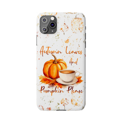 Slim Fall Leaves and Pumpkins Slim Cute Phone Cases for Iphone  | iPhone 15 Case | iPhone 15 Pro Max Case, Iphone 14, Iphone 14 Pro Max, Iphone 13