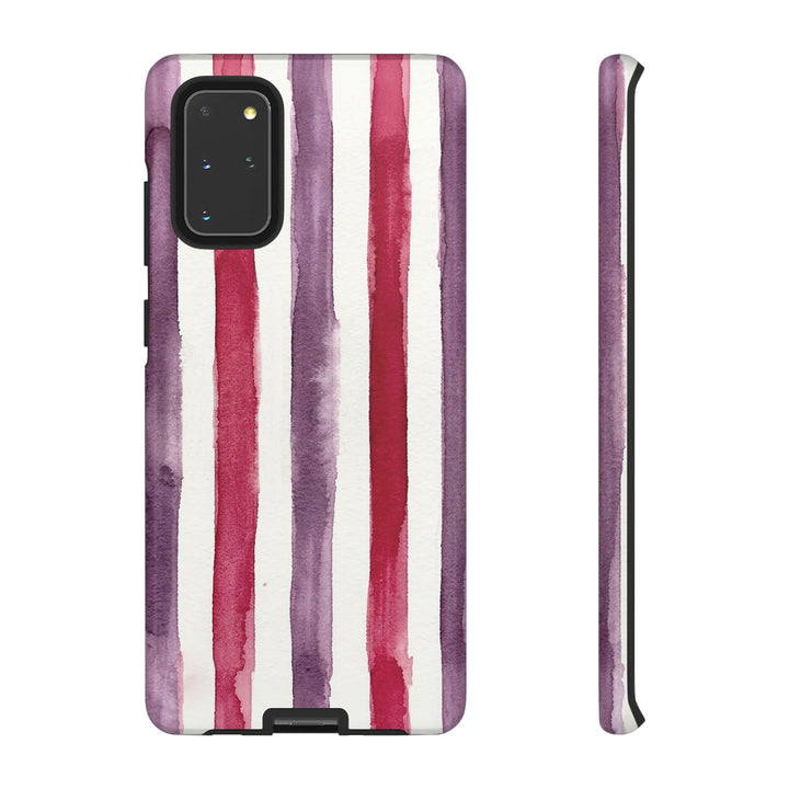Tough Cute Wine Red Purple Stripes Phone Case, for IPhone 17 Pro Max | Iphone 17 Air, Iphone 16, IPhone 15, 14 13 12, Samsung Galaxy S26, S25, S24, S23 - Studio40ParkLane