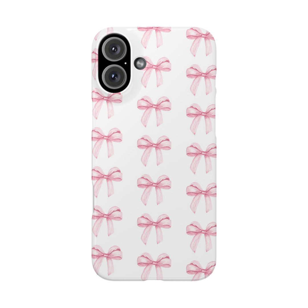 Slim Pink Bows Cute Phone Cases for Iphone 16 Pro Max | iPhone 15 Case | iPhone 15 Pro Max Case, Iphone 14, Iphone 14 Pro Max, Iphone 13 12 11 8 7 - Studio40ParkLane
