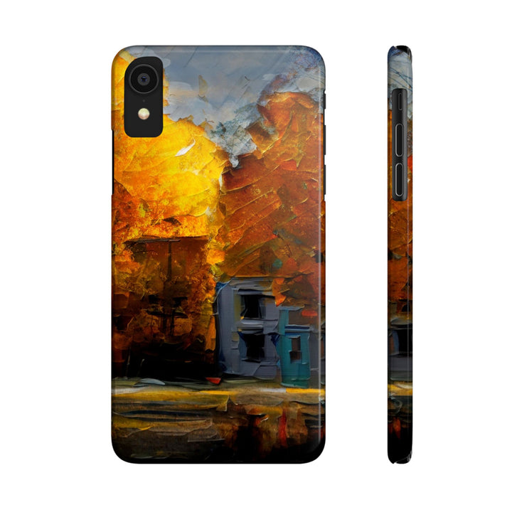 Slim Cute Phone Cases for Iphone - | iPhone 15 Case | iPhone 15 Pro Max Case, Iphone 14 Case, Iphone 14 Pro Max, Iphone 13, Fall Leaves Oil Paint Effect - Studio40ParkLane