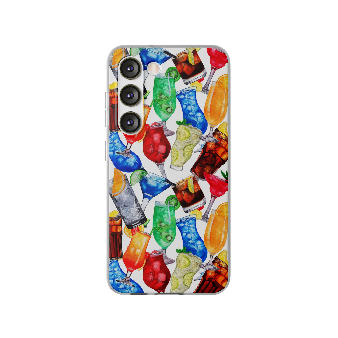 Cute Flexi Phone Cases, For Iphones and Samsung Galaxy Phones, Tropical Summer Fruit Cocktails, Galaxy S23 Phone Case, Samsung S22 Case, Samsung S21, Iphone 15, Iphone 14, Iphone 13