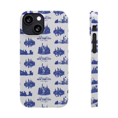 Slim New York Skyline Blue Collage Coquette Gift for Her Cute Phone Cases for Iphone 16 Pro Max | iPhone 15 Case | iPhone 15 Pro Max Case, Iphone 14, Iphone 14 Pro Max, Iphone 13 12 11 8 7