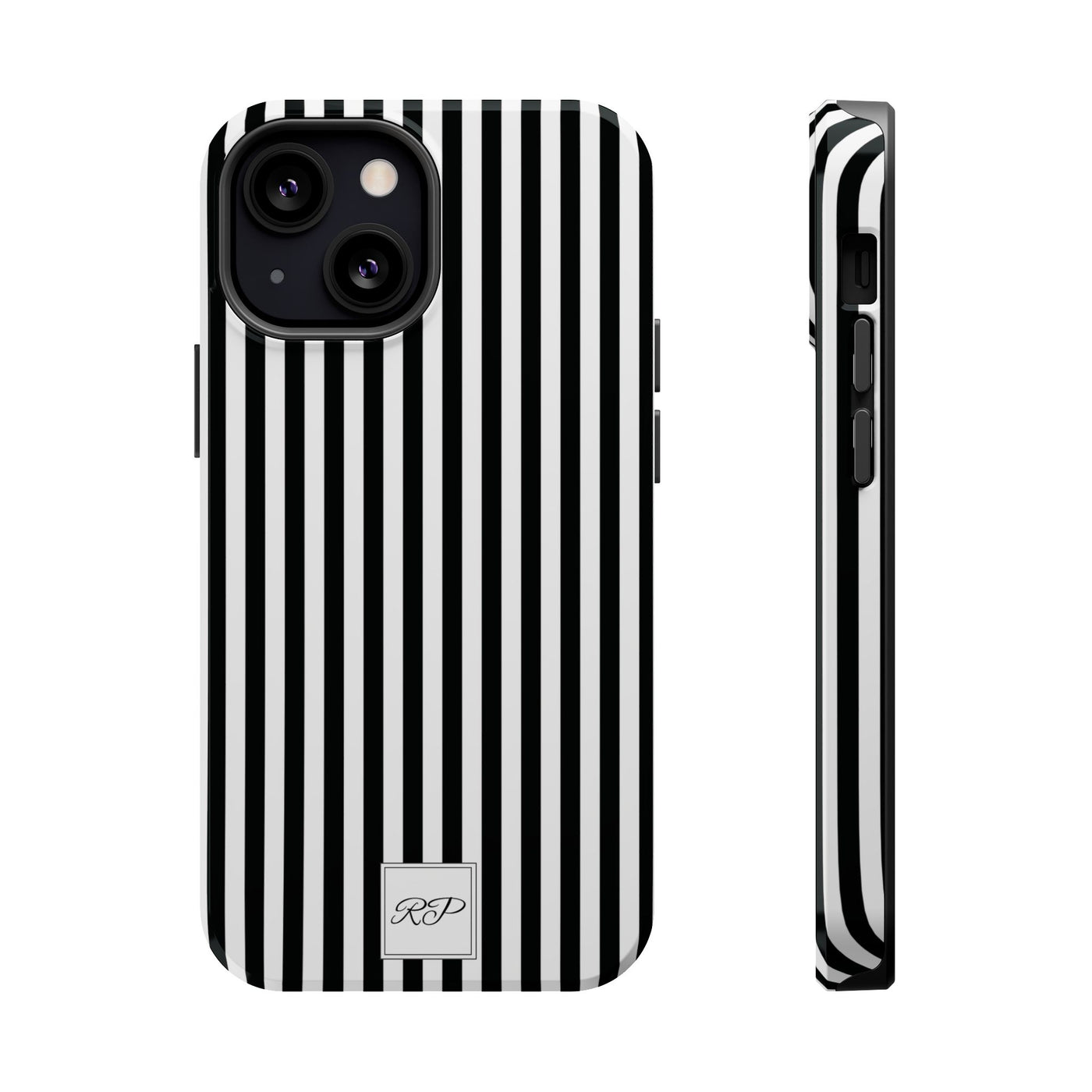 Custom Personalized Black White Striped Magsafe Phone Case for Iphone 17 - | iPhone 16 Pro Max Case | iPhone 15 Case Iphone 14 13 12 11 10 - Studio40ParkLane