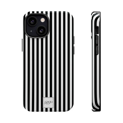 Custom Personalized Black White Striped Magsafe Phone Case for Iphone 17 - | iPhone 16 Pro Max Case | iPhone 15 Case Iphone 14 13 12 11 10 - Studio40ParkLane