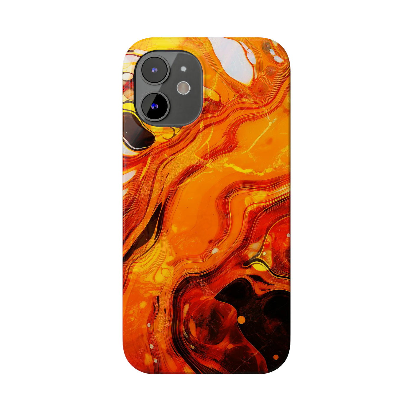 Slim Cute iPhone Cases - | iPhone 15 Case | iPhone 15 Pro Max Case, Iphone 14 Case, Iphone 14 Pro Max, Iphone 13, Marble Orange Yellow