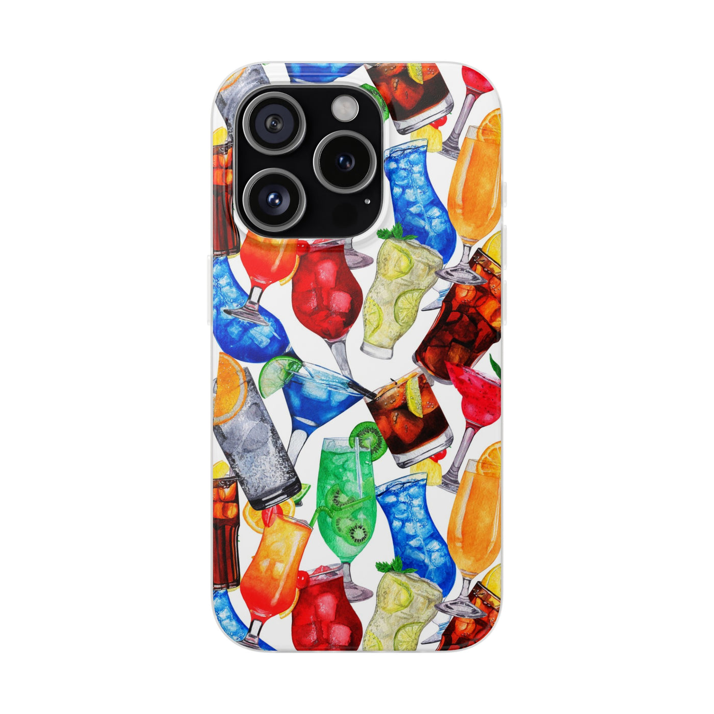 Cute Flexi Phone Cases, For Iphones and Samsung Galaxy Phones, Tropical Summer Fruit Cocktails, Galaxy S23 Phone Case, Samsung S22 Case, Samsung S21, Iphone 15, Iphone 14, Iphone 13