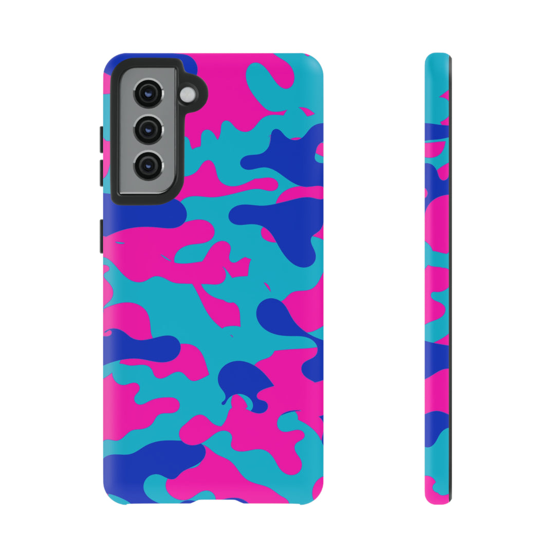 Cute Samsung Phone Case | Aesthetic Samsung Phone Case | Galaxy S23, S22, S21, S20 | Blue Pink Camouflage, Protective Phone Case - Studio40ParkLane