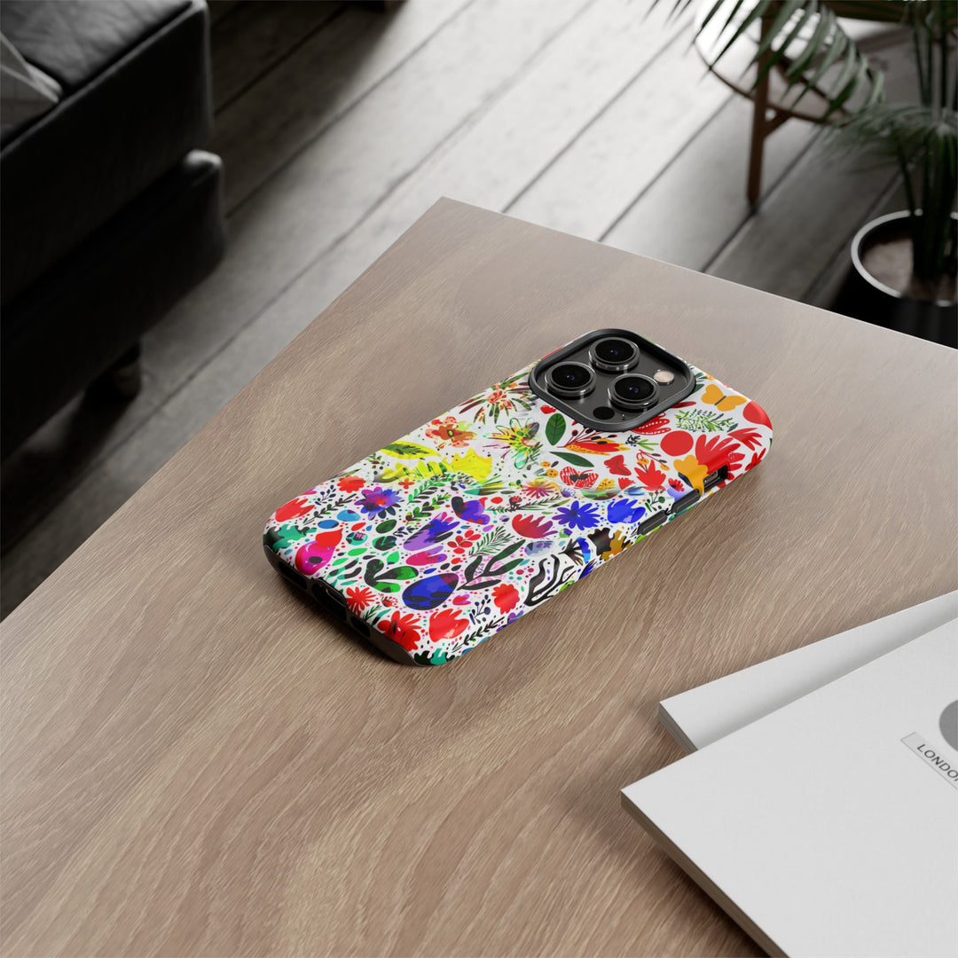 Impact Resistant, Colored Flowers, Cute Phone Cases for Samsung S24, S23, S22, S21, IPhone 15 pro Iphone 14 pro Iphone 13 IPhone 12 Iphone 11 - Studio40ParkLane