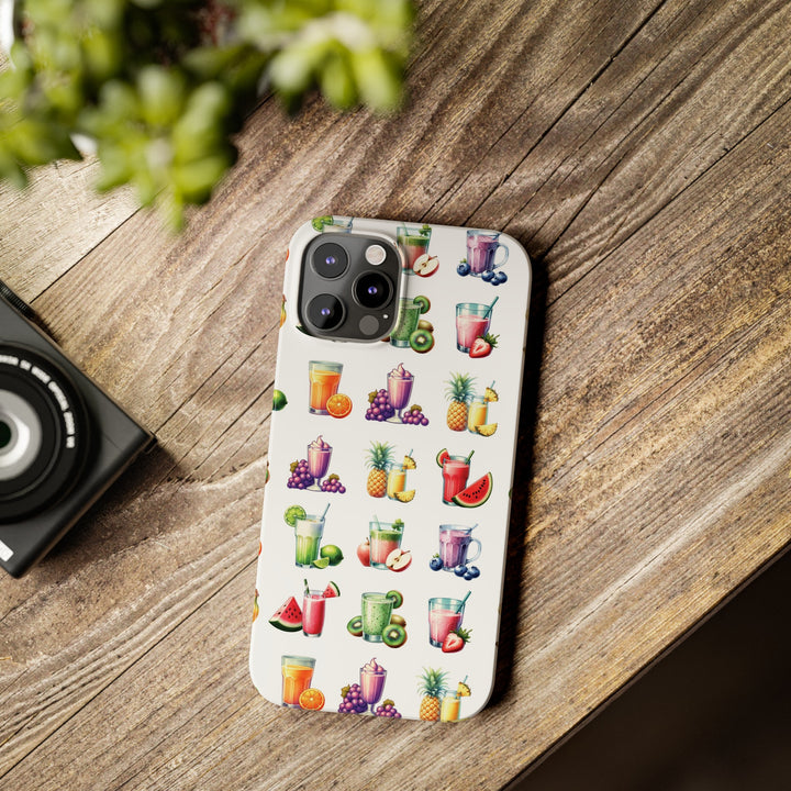Slim Cute Phone Cases for Iphone - | iPhone 15 Case | iPhone 15 Pro Max Case, Iphone 14 Case, Iphone 14 Pro Max, Iphone 13, Tropical Summer Fruit Cocktail - Studio40ParkLane