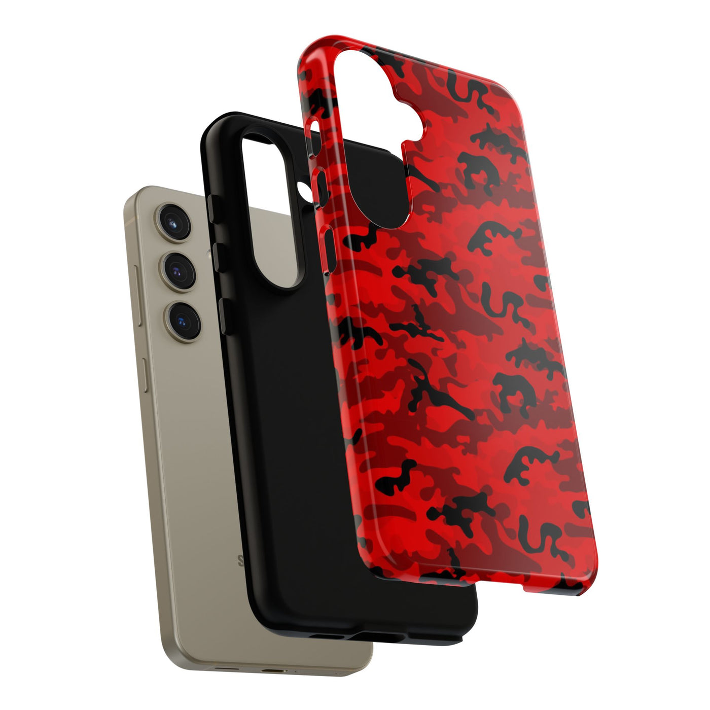 Impact Resistant, Red Camo Camouflage, Cute Phone Cases for Samsung S24, S23, S22, S21, IPhone 15 pro Iphone 14 pro Iphone 13 IPhone 12 Iphone 11