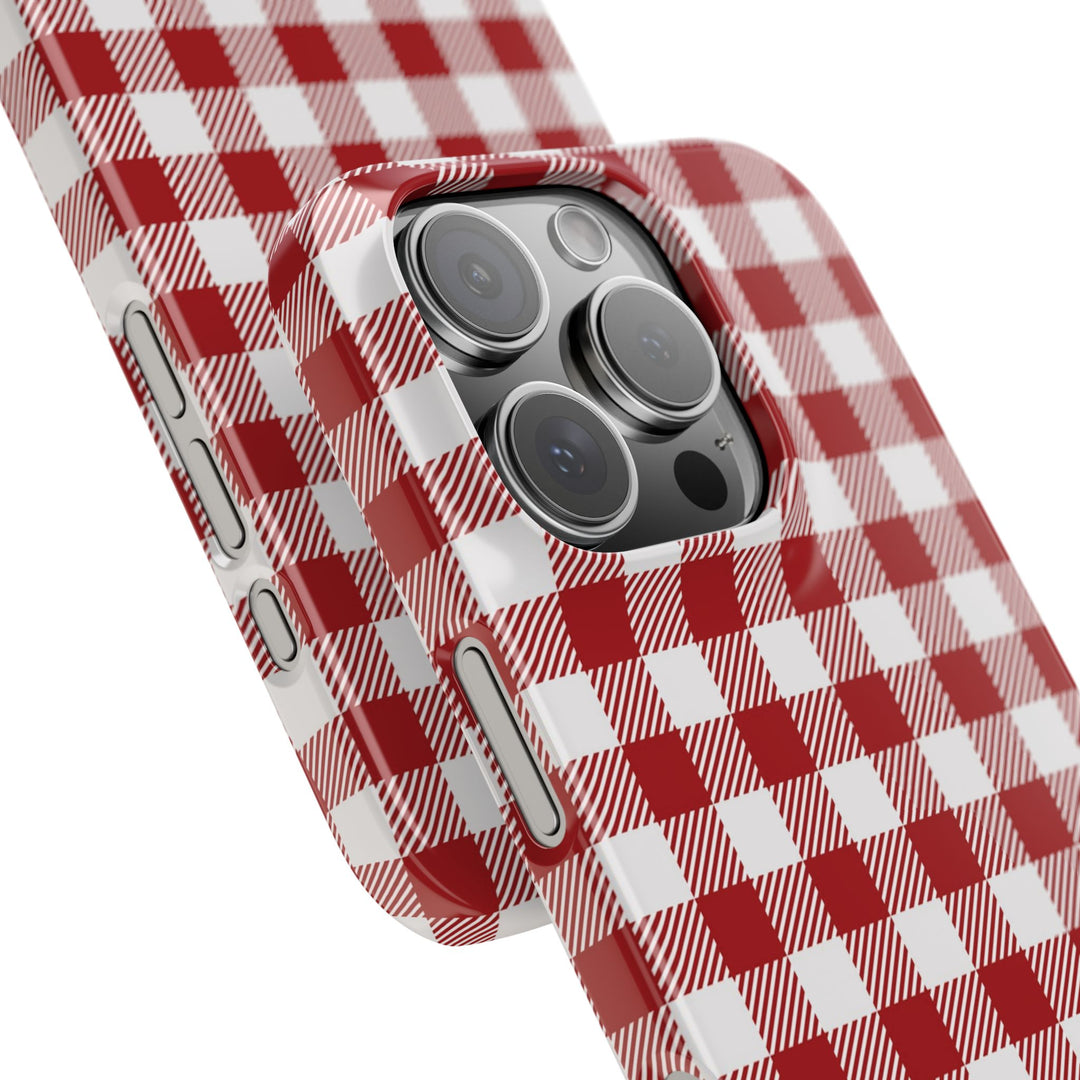 Slim Red Gingham Gift for Her Cute Phone Cases for Iphone 16 Pro Max | iPhone 15 Case | iPhone 15 Pro Max Case, Iphone 14, 13, 12, 11, 10, 8, 7 - Studio40ParkLane
