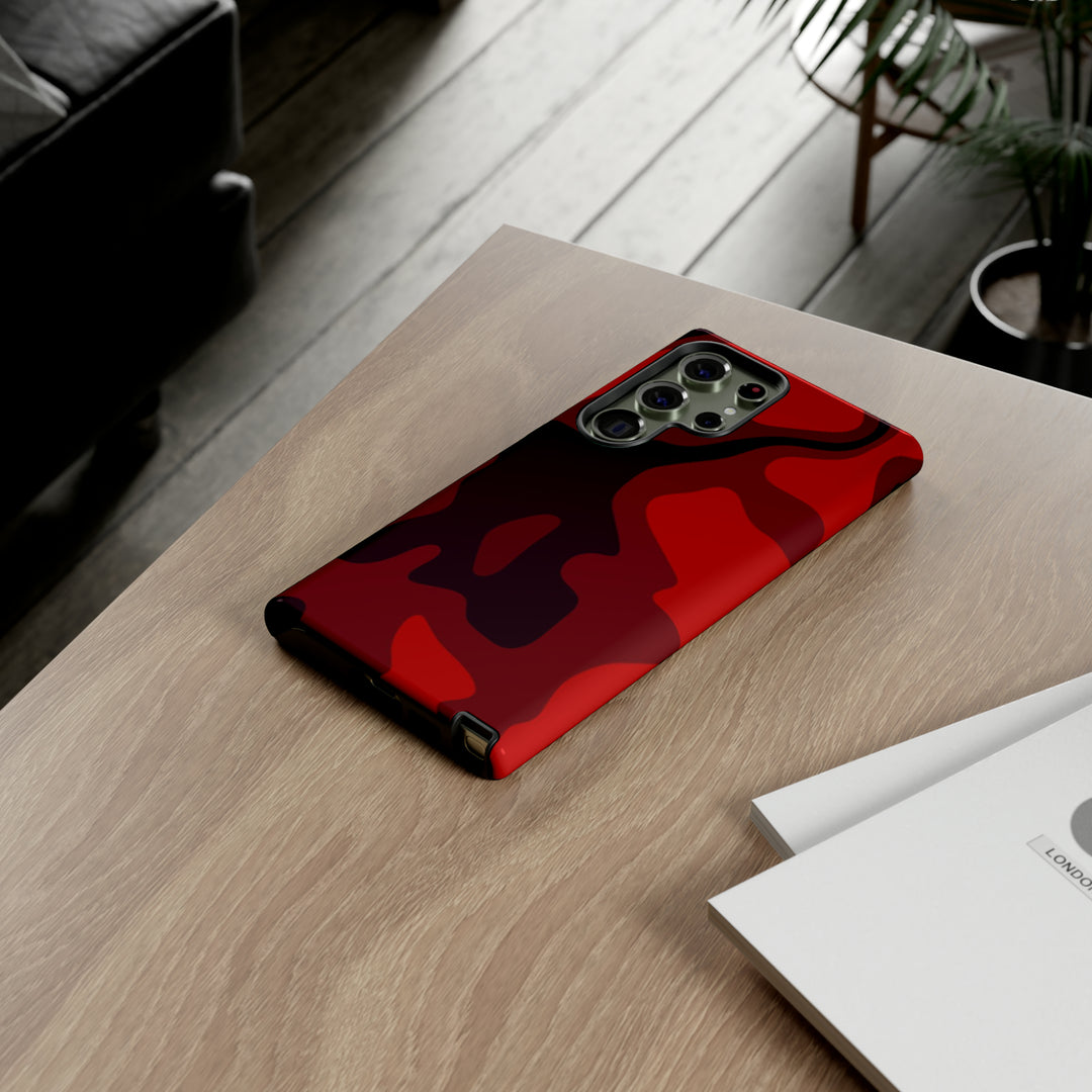 Cute Phone Case | Cool Camouflage Red Black Samsung Phone Case | Galaxy S23 Case, S22 Case, S21, S20 | 2 Layered Case - Studio40ParkLane
