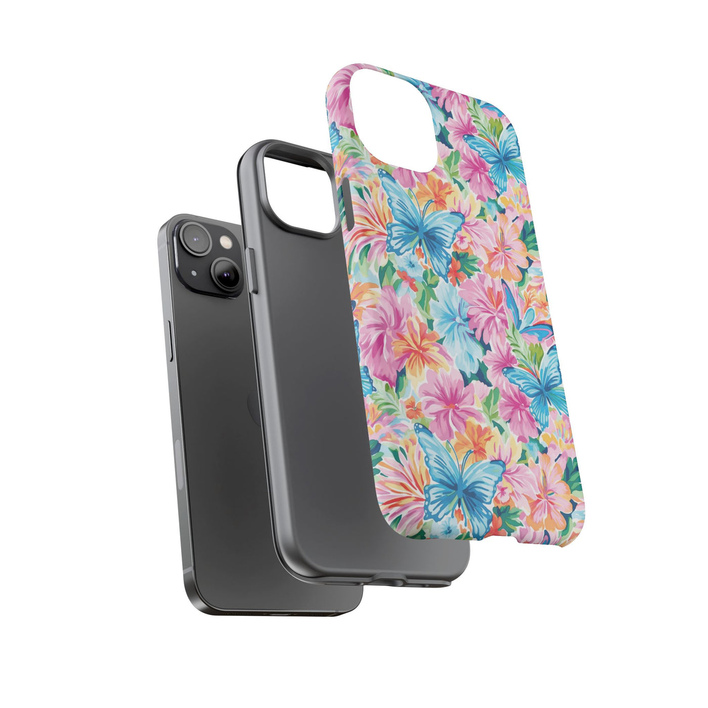 Premium Tough Butterflies Flowers Cute Phone Cases for Samsung S24, S23, S22, S21, S20, Plus and Ultra, Iphone 16 Pro Max,15, 14, 13, 12, 11, 10