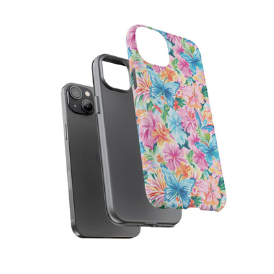 Premium Tough Butterflies Flowers Cute Phone Cases for Samsung S24, S23, S22, S21, S20, Plus and Ultra, Iphone 16 Pro Max,15, 14, 13, 12, 11, 10