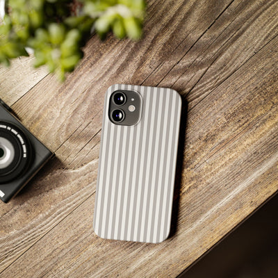 Slim Light Grey Striped Cute Phone Case for Iphone 16 - | iPhone 15 Pro Max Case | iPhone 14 Case Iphone 13 12 11 10 9 8 7 Gift for Her - Studio40ParkLane