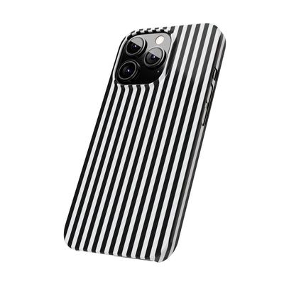 Slim Black White Striped Cute Phone Case for Iphone 16 - | iPhone 15 Pro Max Case | iPhone 14 Case Iphone 13 12 11 10 9 8 7 Gift for Her - Studio40ParkLane
