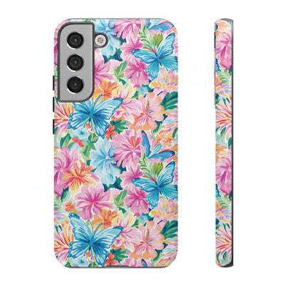 Premium Tough Butterflies Flowers Cute Phone Cases for Samsung S24, S23, S22, S21, S20, Plus and Ultra, Iphone 16 Pro Max,15, 14, 13, 12, 11, 10