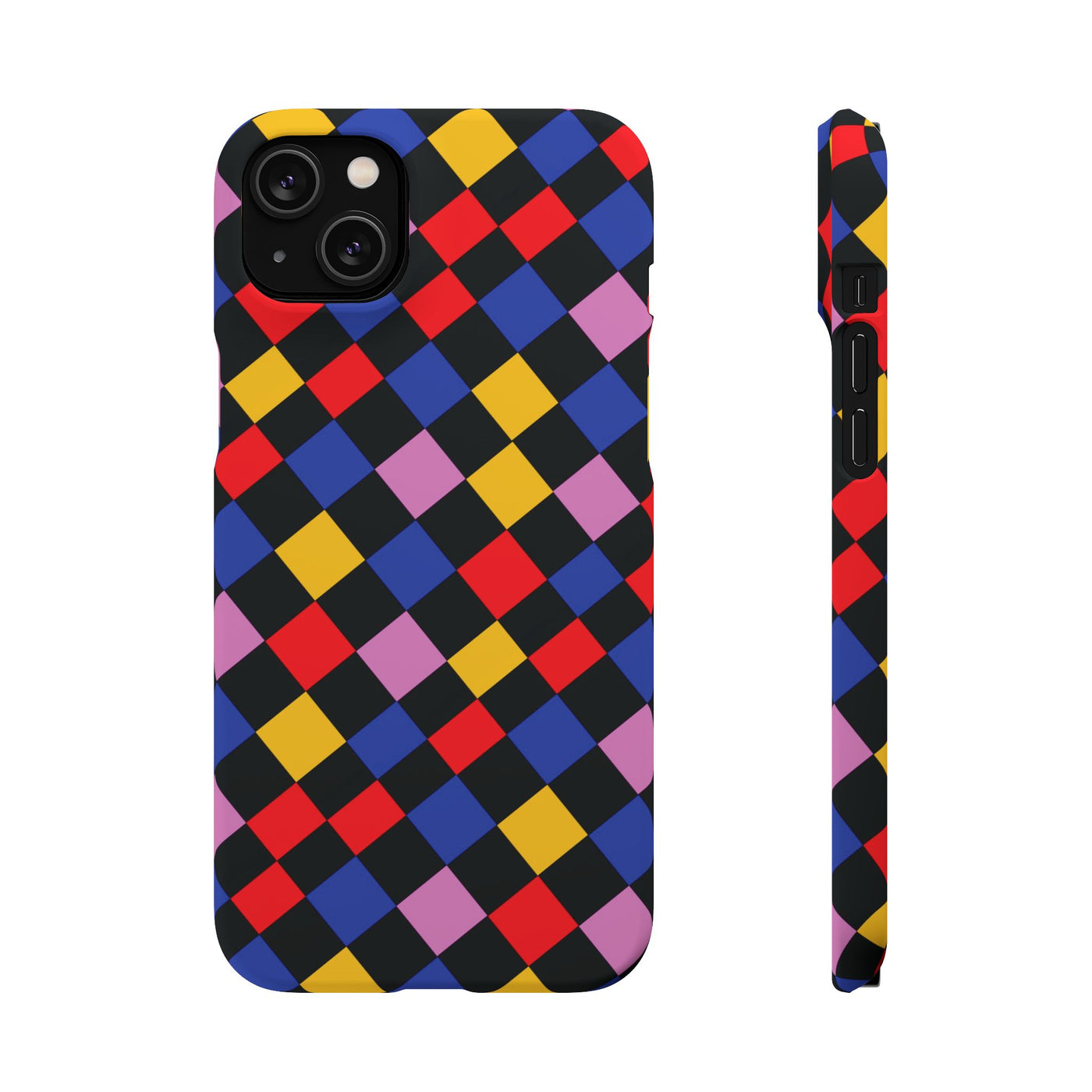 Colorful Checkerboard Cute Phone Case - Sleek Snap - for iPhone 16 15 14 13 12 11 Max Pro Plus Samsung Galaxy S24 S23 S22 S21 S20 Plus Ultra - Studio40ParkLane