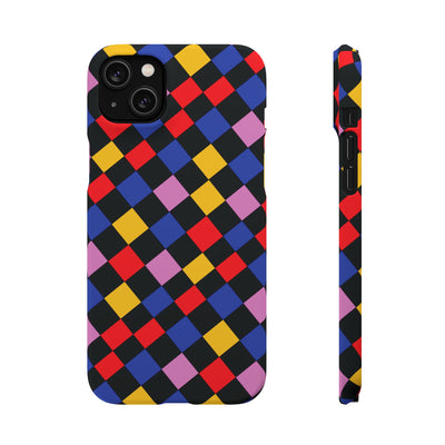 Colorful Checkerboard Cute Phone Case - Sleek Snap - for iPhone 16 15 14 13 12 11 Max Pro Plus Samsung Galaxy S24 S23 S22 S21 S20 Plus Ultra - Studio40ParkLane
