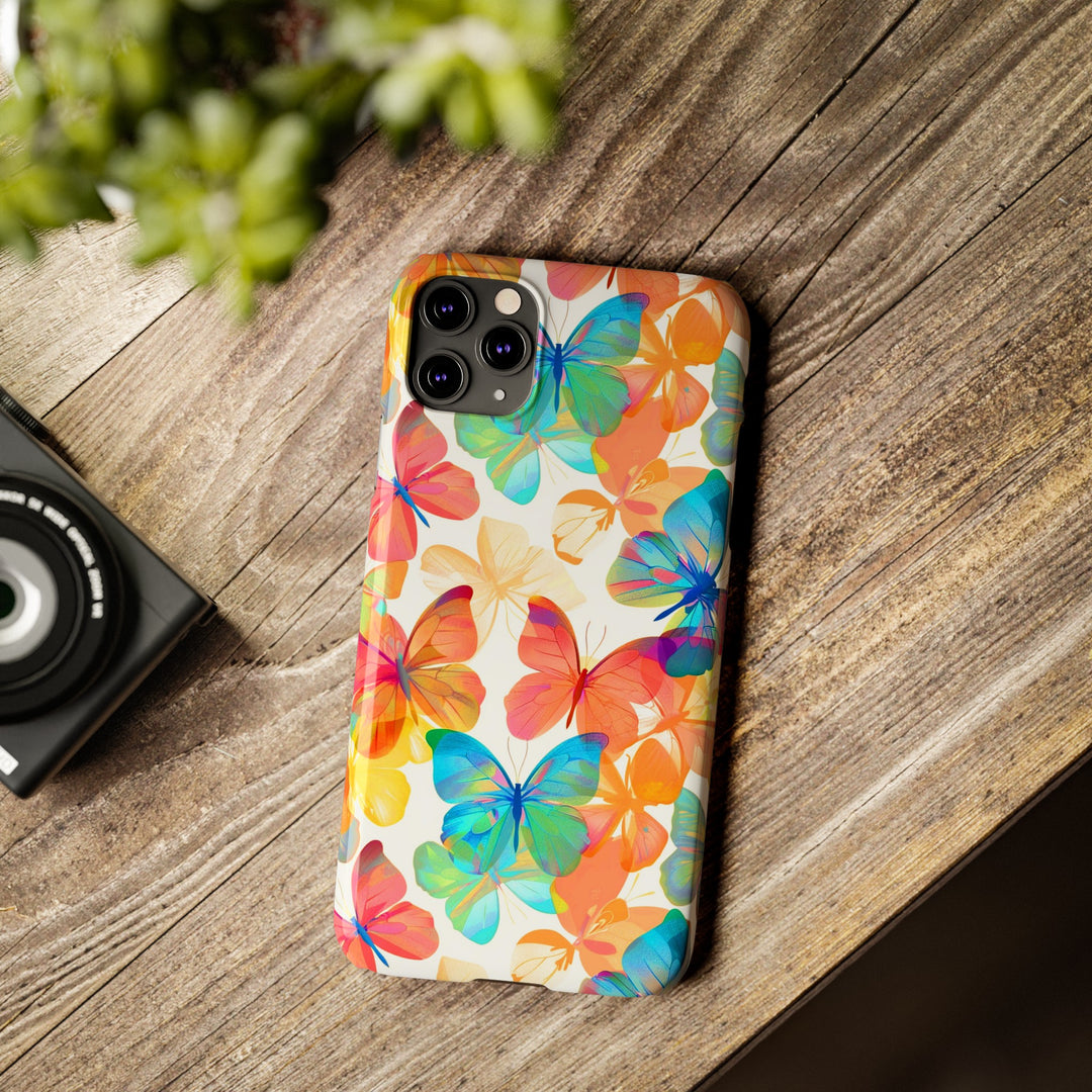 Slim Cute Phone Cases for Iphone - | iPhone 15 Case | iPhone 15 Pro Max Case, Iphone 14 Case, Iphone 14 Pro Max, Iphone 13, Summer Bright Butterflies - Studio40ParkLane