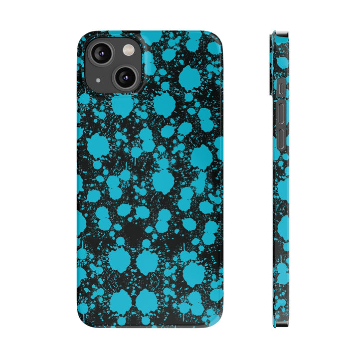 Slim Cute Phone Cases for Iphone - | iPhone 15 Case | iPhone 15 Pro Max Case, Iphone 14 Case, Iphone 14 Pro Max, Iphone 13, Blue Paint Blots Splash - Studio40ParkLane