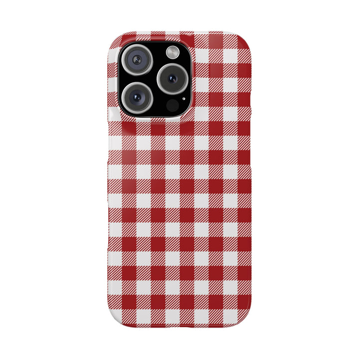 Slim Red Gingham Gift for Her Cute Phone Cases for Iphone 16 Pro Max | iPhone 15 Case | iPhone 15 Pro Max Case, Iphone 14, 13, 12, 11, 10, 8, 7 - Studio40ParkLane