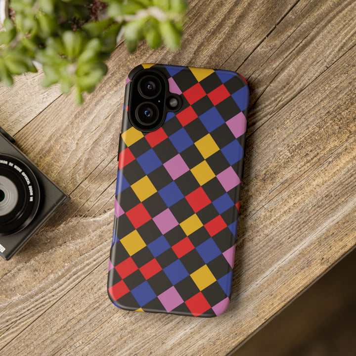 Aesthetic Tough Colorful Checkerboard Phone Case Premium - For iPhone 17 Pro Max iPhone 16 Pro iPhone 15 Iphone 14 Plus 13 Pro 12 11 10 XR - Studio40ParkLane
