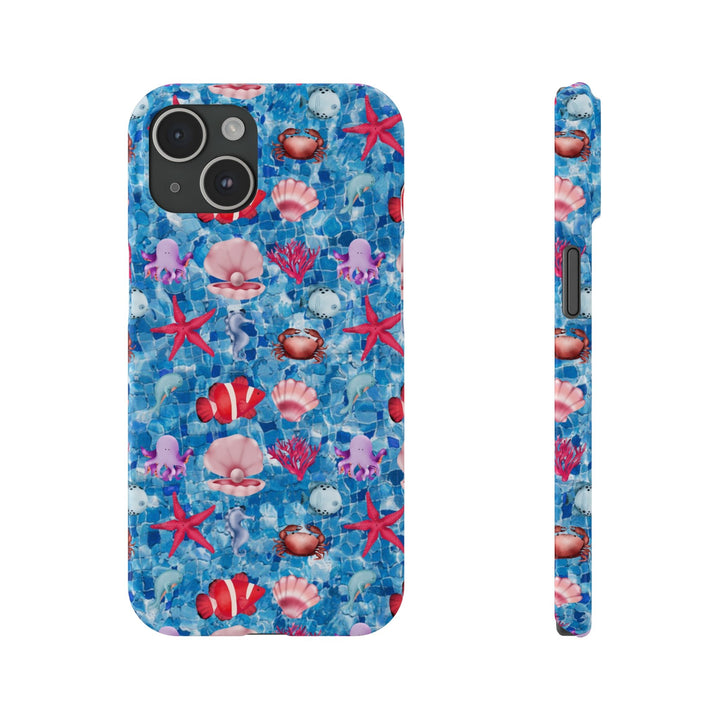 Slim Cute Phone Cases for Iphone - | iPhone 15 Case | iPhone 15 Pro Max Case, Iphone 14 Case, Iphone 14 Pro Max, Iphone 13, Blue Red Under Sea - Studio40ParkLane