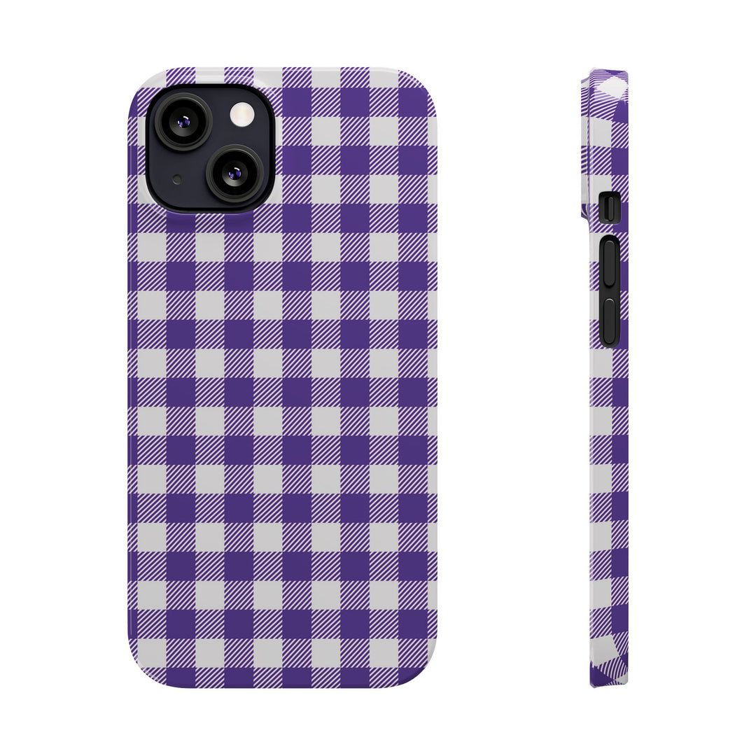 Slim Purple Gingham Gift for Her Cute Phone Cases for Iphone 16 Pro Max | iPhone 15 Case | iPhone 15 Pro Max Case, Iphone 14, 13, 12, 11, 10, 8, 7 - Studio40ParkLane