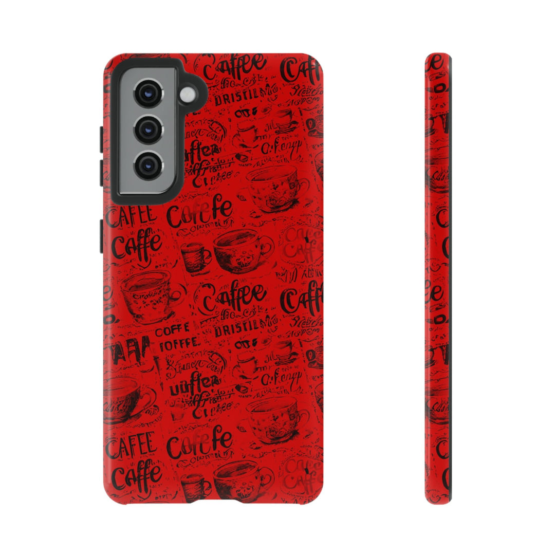 Cute Samsung Phone Case | Aesthetic Samsung Phone Case | Galaxy S23, S22, S21, S20 | Red Black Coffee, Protective Phone Case - Studio40ParkLane