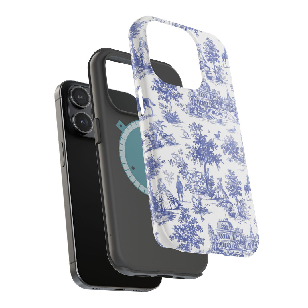 Blue Toile Magnetic Impact-Resistant Cute Phone Case for Iphone 16, iPhone 15 Pro Max Plus 14, 13, 12, 11 Gift for her - Studio40ParkLane