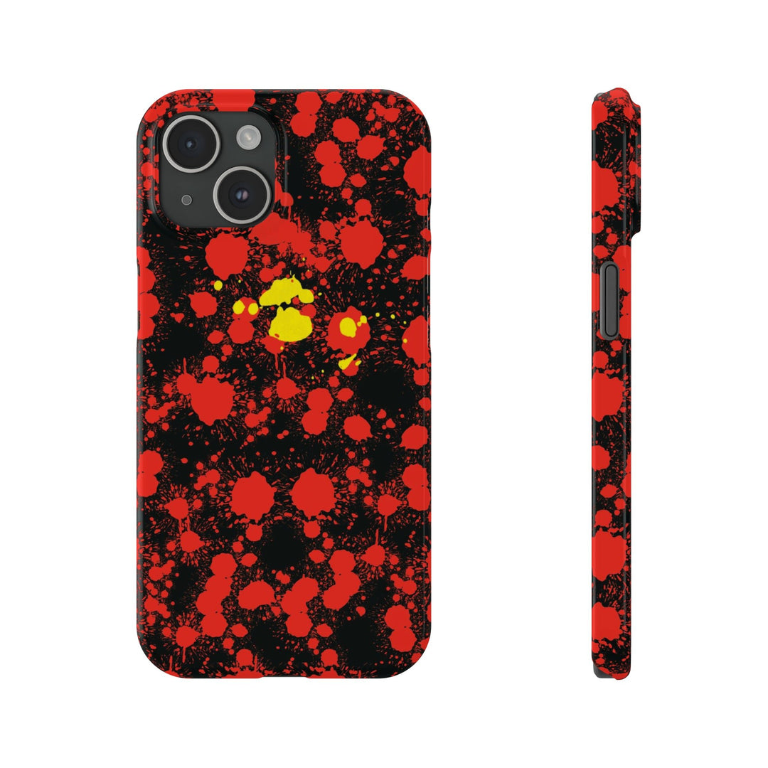 Slim Cute Phone Cases for Iphone - | iPhone 15 Case | iPhone 15 Pro Max Case, Iphone 14 Case, Iphone 14 Pro Max, Iphone 13, Red Yellow Paint Splash - Studio40ParkLane