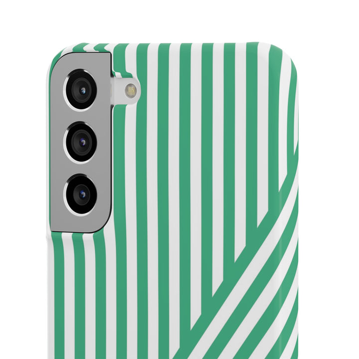 Aesthetic Emerald Stripes Cute Phone Case Sleek Snap - For iPhone 17 Pro Max iPhone 16 Pro iPhone 15 Iphone 14 Plus 13 Pro 12 11 10 Gift